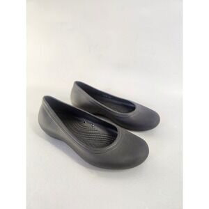 Crocs Alice Work Flats Women Size 6 Black Slip Resistant Round Toe Comfort